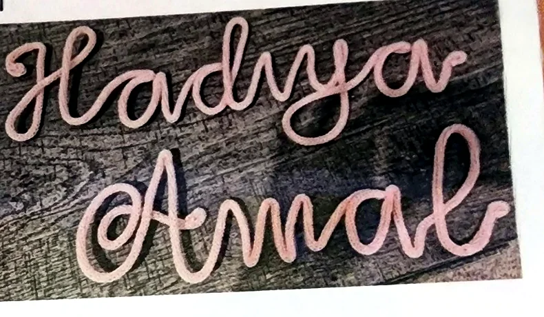 Personalized fiber-wrapped name signs